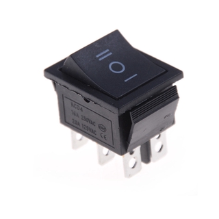 abongsea 1PC KCD4 Rocker Switch Black DPDT ON/OFF/ON 6 PIN 16A/250VAC 20A/125VAC One piece