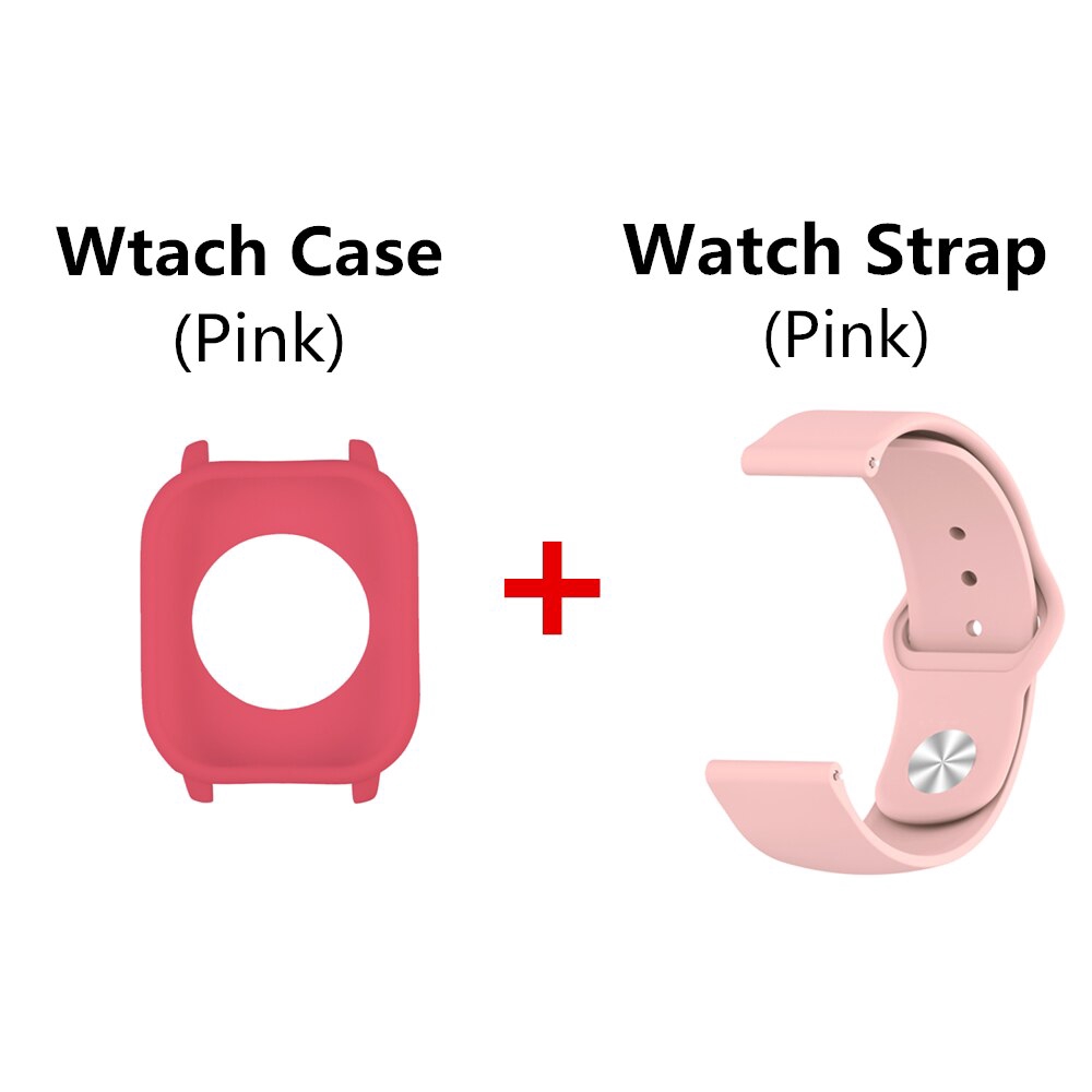 สายนาฬิกาข้อมือ ซิลิโคน + เคส 2 in 1 สําหรับ xiaomi amazfit gts smart watch #7