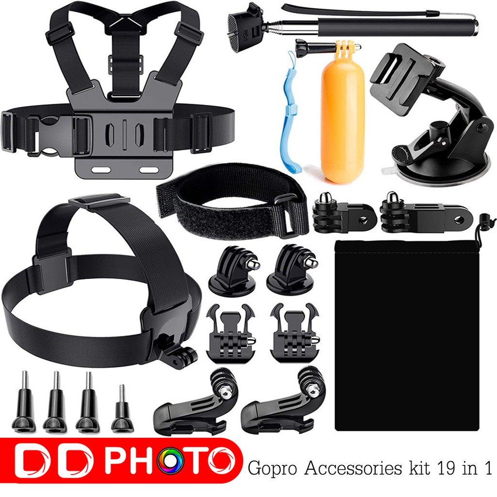 อุปกรณ์เสริมแอคชั่นแคม GoPro/SJCAM (K-41) Gopro Accessories kit 19 in 1