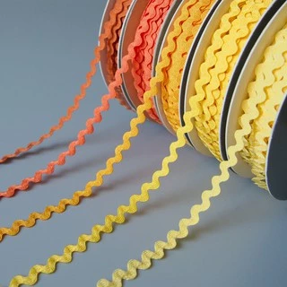 MOMOTARA No.70 (ชุดที่ 1) เทปถัก Braid ซิกแซก Ric Rac Braid ขนาด 0.8 CM ยาว 36 หลา เทป ริบบิ้น diy วัสดุตกแต่ง