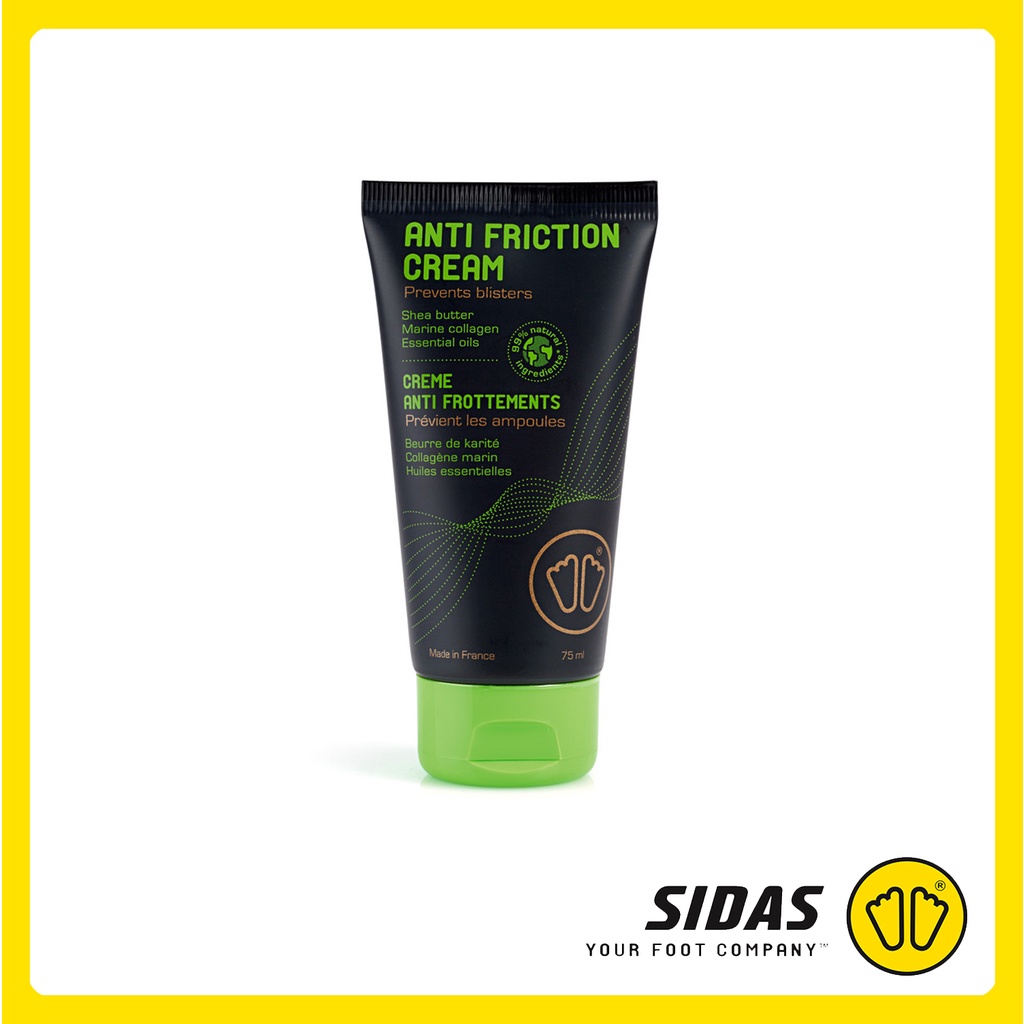 SIDAS Anti-Friction Cream (75ml) ครีมเคลือบปกป้องผิว ป้องกันการเกิดแผลถลอกผุพอง ใช้ทาก่อนเล่นกีฬา