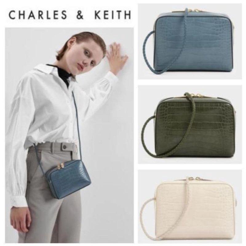 CK charles&amp;keith งานแท้ outlet 💯 #23 กระเป๋าสะพายข้างCKรุ่นสายถัก