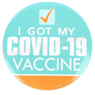 [พร้อมส่ง] เข็มกลัดฉีดวัคซีนโควิด 19 แล้ว สีฟ้า, I Got my Covid-19 Vaccine Pin, เข็มกลัดฉีดวัคซีนแล้ว, เข็มกลัดโควิด 19