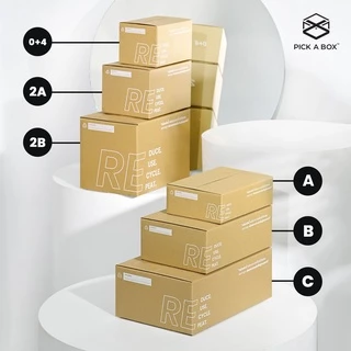 กล่อง ECO BOX (Size 2A) - 20 ใบ : กล่องพัสดุรักษ์โลกผลิตจากเยื่อไม้รีไซเคิล PICK A BOX