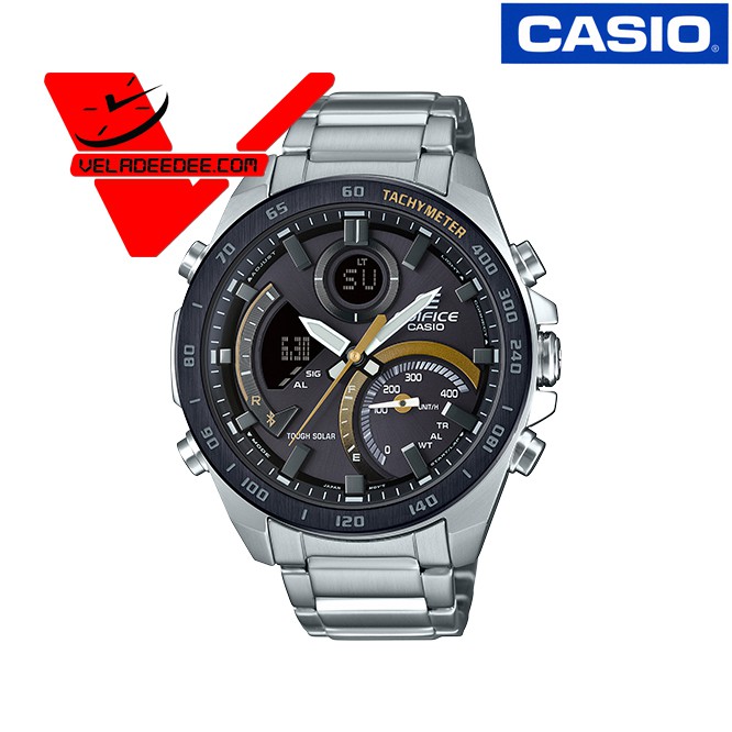 Casio Edifice (ประกัน CMG ศูนย์เซ็นทรัล) นาฬิกาผู้ชาย ECB-900DB-1C ECB-900DB โครโนกราฟพลังงานแสงอาทิตย์ Bluetooth