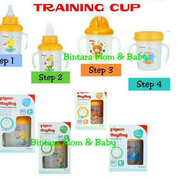 มาถึง.. Pigeon Magmag mag All in One step 1 step 2 step 3 step 4 ถ้วยดื่มสําหรับเด็กทารก