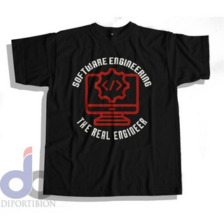 เสื้อยืดแขนสั้น พิมพ์ลาย THE REAL ENGINEER แบบนิ่ม