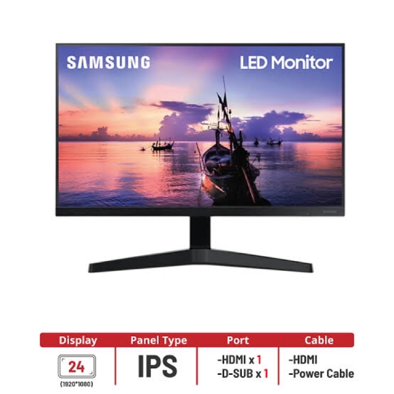 (ใหม่แท้ศูนย์ไทยส่งฟรี)SAMSUNG Monitor จอมอนิเตอร์ 24 นิ้ว  รุ่น LF24T350FHEXXT (IPS, VGA, HDMI) 75H