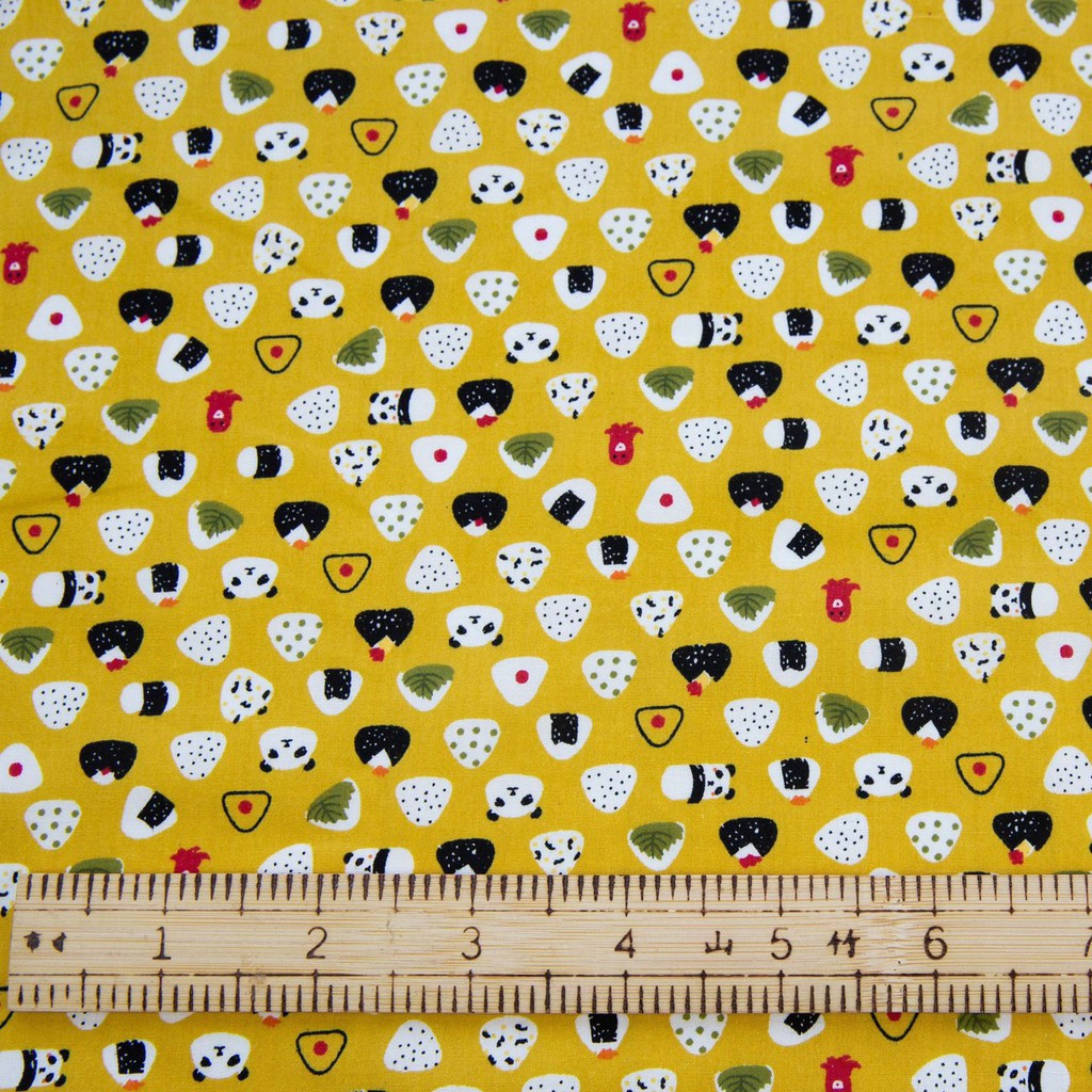 ผ้าคอตตอน poplin พิมพ์ลายดอกไม้ ลายกระต่าย ข้าวปั้น