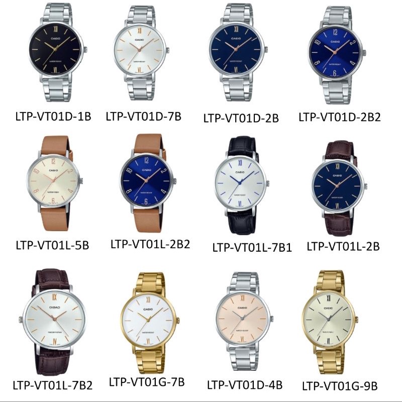 [โค็ดWATCAUG20ลด20.-]นาฬิกา CASIO ของแท้นาฬิกาผู้หญิงรุ่น LTP-VT01D , LTP-VT01L ของแท้ประกันศูนย์ CMG