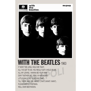 โปสเตอร์ มันวาว พิมพ์ด้านเดียว ขนาด A5 14.8 ซม. x 21 ซม. รูปปกอัลบั้ม With The Beatles