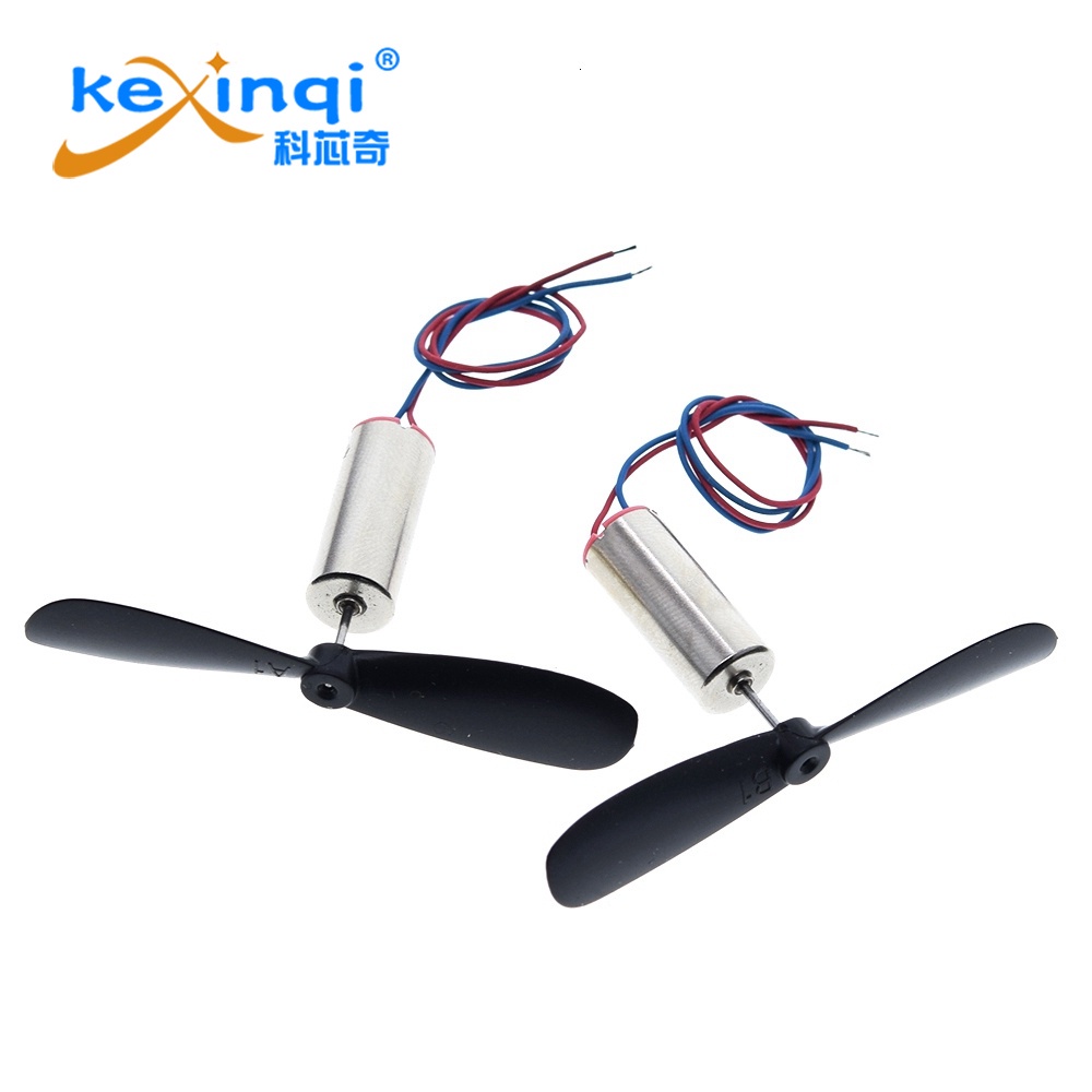 มอเตอร์เฮลิคอปเตอร์ DC3.7-4.2V 716 7*16 มม. ความเร็วสูง พร้อมใบพัด 2 ชิ้น ต่อแพ็ค