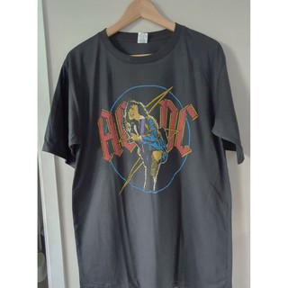 เสื้อยืด ACDC T-shirt สกรีนหน้าหลังสามารถปรับแต่งได้