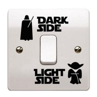 ❤Lyh สติกเกอร์เรืองแสง Star Wars DARK LIGHT SIDE สําหรับติดตกแต่งผนัง 1 ชิ้น