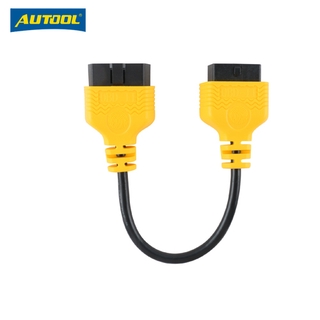 AUTOOL OBD2 16 ขา 30 ซม. สายต่อสำหรับรถยนต์ชาย - หญิง, สายต่ออะแดปเตอร์วินิจฉัยระบบรถยนต์, ELM327 การเชื่อมต่อเครื่องสแกนข้อบกพร่องสายต่อสากล