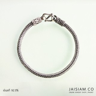 Jaisiam jewelry สร้อยข้อมือเงินแท้ รมดำ ยาว 8 นิ้ว รุ่น SB-6