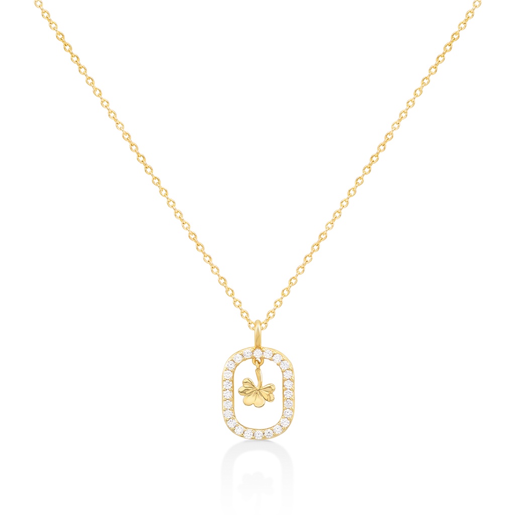 Jewellista قلادة برسيم فضة 925 بزركون — صورة 2
