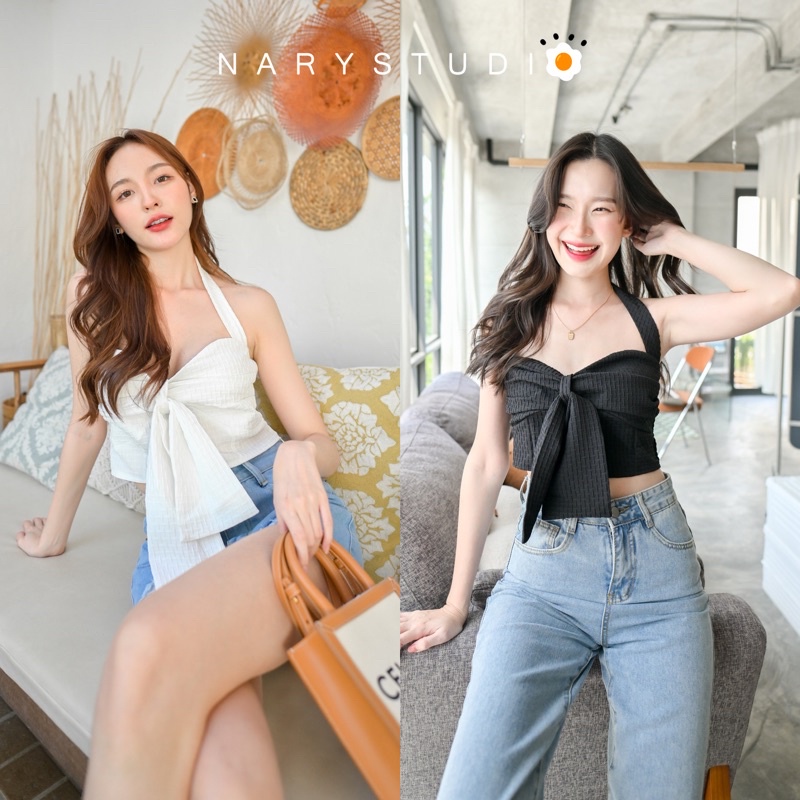 TNR105 White bow 🤍 เสื้อคล้องคอน่ารักมาก