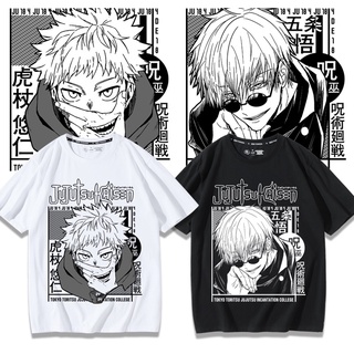 เสื้อผู้ชายเท่ - แฟชั่น Unisex เสื้อยืดแขนสั้น Jujutsu ไคเซ็นโกโจ Satoru Itadori ยูจิอะนิเมะเสื้อพิ