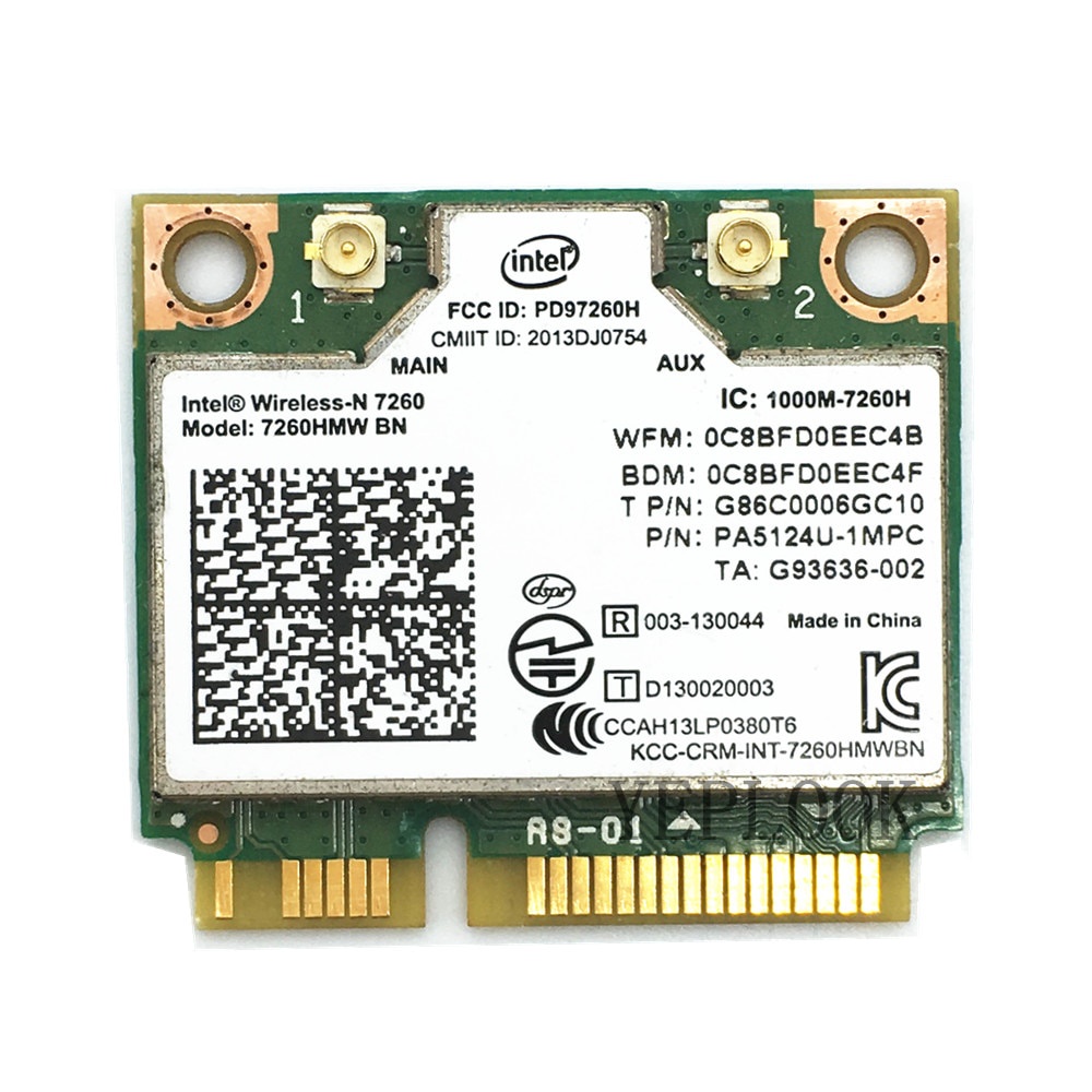 7260BN 7260HMW BN Half Mini PCIe 2.4Ghz 300Mbps BT4.0 การ์ด Wifi