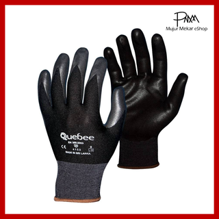 Quebee VERGE 700 NITRILE FOAM COATED WORK GLOVES / ถุงมือนิรภัย