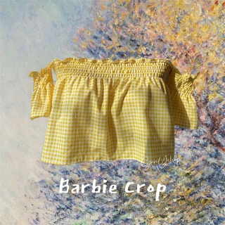 [New] Barbie Crop เสื้อครอปปาดไหล่ จั้มแขน (มีหลายสี)