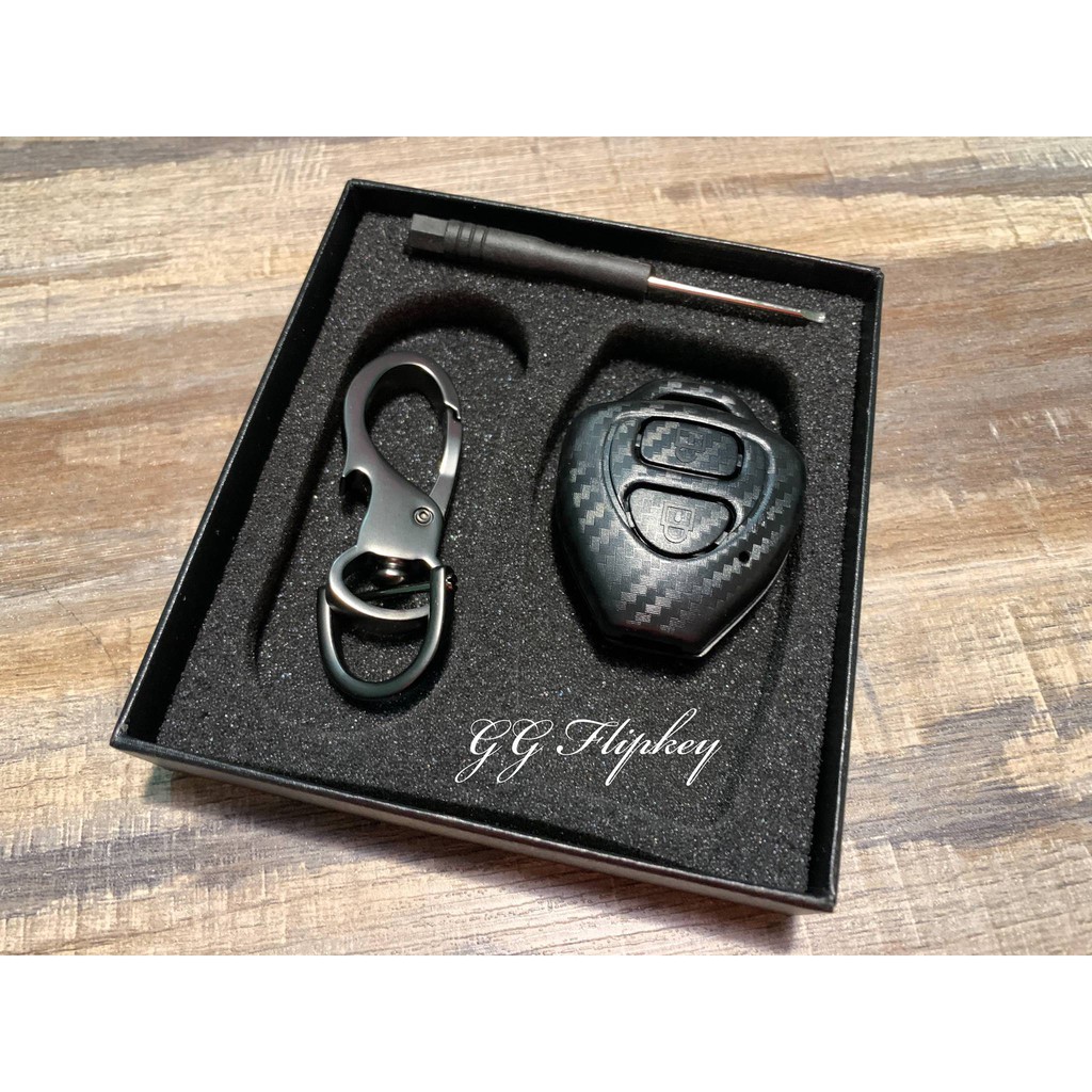 กรอบ เคฟล่า แบบด้าน ใส่กุญแจรีโมทรถยนต์ Toyota Yaris Vios (Smart Key) --เก็บเงินปลายทางได้--