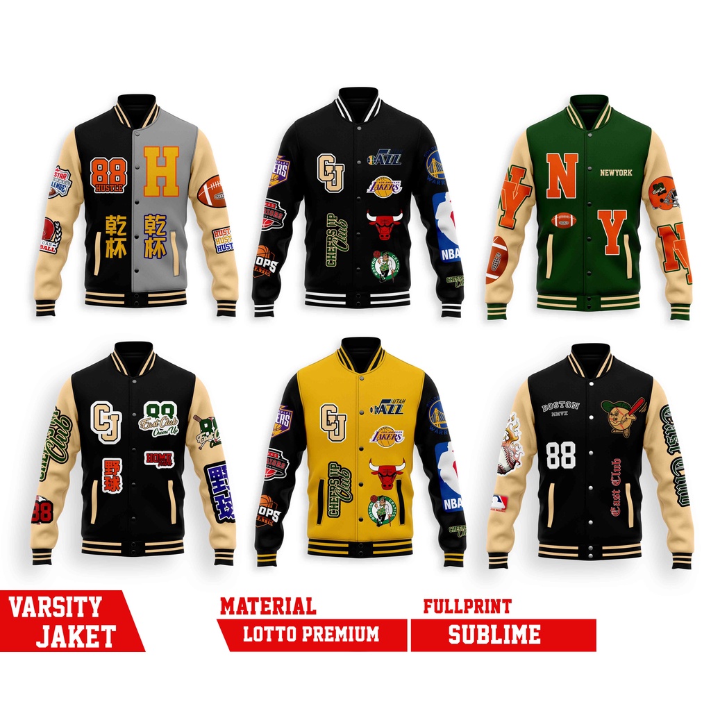 Varsity Baseball Jacket ผู้ชายผู้หญิง MLB & NBA BASKETBALL Jacket
