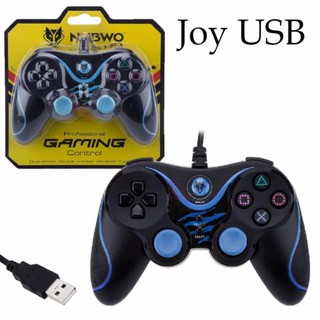 NUBWO Dual Shock จอยเกมส์ USB รุ่น NJ-25 (สีน้ำเงิน) Blue  #756