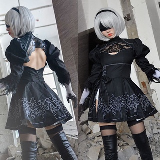 Game NieR Automata 2B YoRHa No.2 ชุดคอสเพลย์ ชุดเครื่องแต่งกาย ครบชุด ของขวัญเด็กผู้หญิง