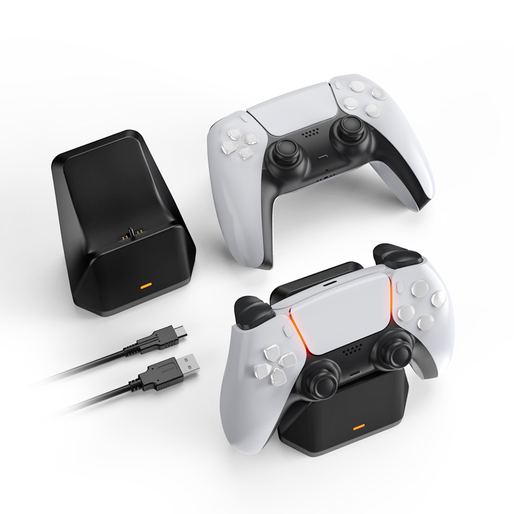 Dobe PS5 Charging Dock (TP5-0586)(แท่นชาร์จจอย PS5)(ที่ชาร์จจอย)(ขาตั้งจอย)(ที่วางจอย)
