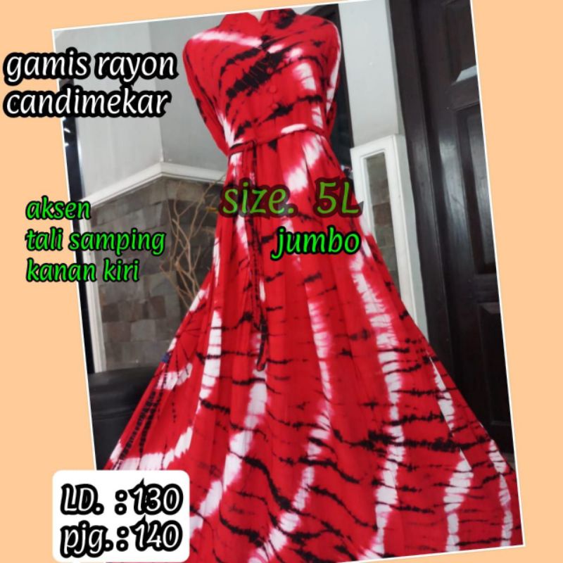 Gamis Rayon Tiedye JUMBO LD: 130 RJ1