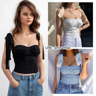 [พร้อมส่ง ไม่ต้องรอ] เสื้อผูกไหล่ เนื้อผ้าดีมาก ทรงสวยมาก