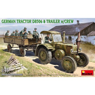 โมเดลประกอบ MiniArt 1/35 MI35314 German Tractor D8506 with Trailer &amp; Crew