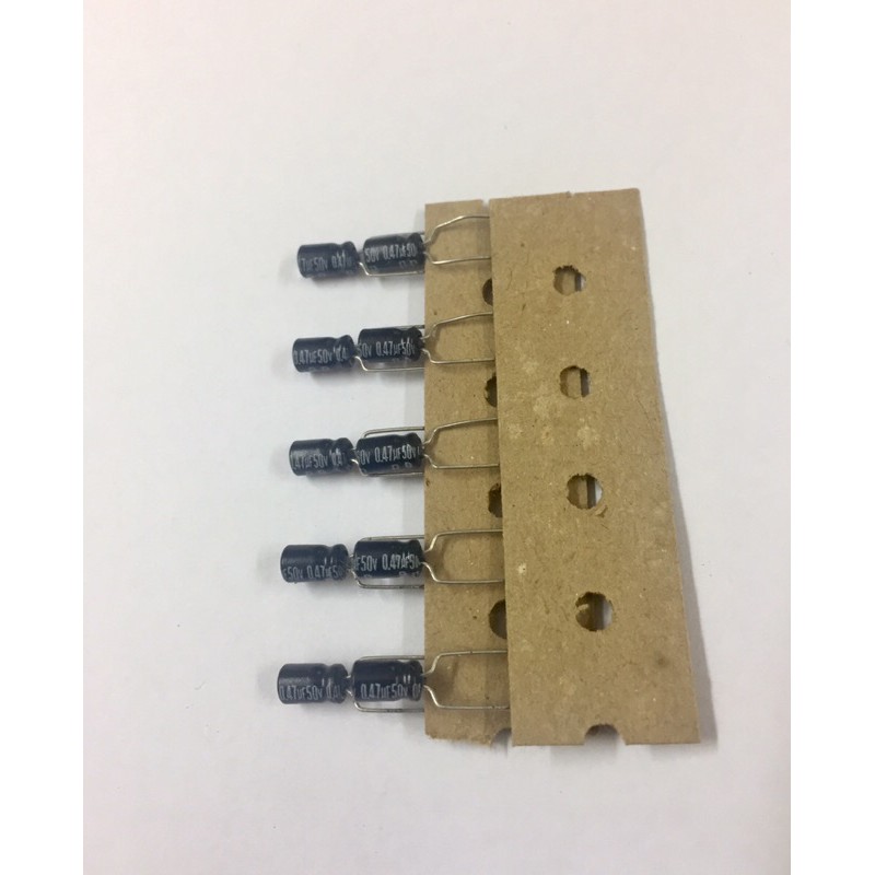 100ชิ้น 0.47UF 50V 85’c ขนาด4x7mm. BP ไม่มีขั้ว คาปาซิเตอร์ไม่แบบไม่มีขั้ว Capacitor ตัวเก็บประจุ คุ