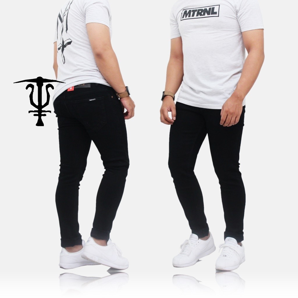 PLAIN BLACK DEEP BLACK LONG PANTS กางเกงยีนส์ LONG PANTS BTS JIMIN JUNGKOOK KPOP