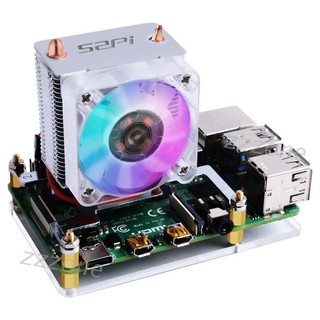 Zzzx Cpu Cooling V2 . 0 พัดลมระบายความร้อน 7 สีสําหรับ Raspberry Pi 4B / 3B