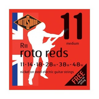 Rotosound Roto Reds สายกีต้าร์ไฟฟ้าเบอร์ 11 R11 - สีแดง