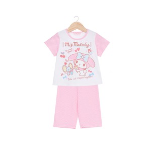 SANRIO ชุดนอนกางเกงขาสั้นเด็กหญิง My Melody ชุดนอน เสื้อผ้าเด็กเล็ก เด็กผู้หญิง เด็ก ของเล่น