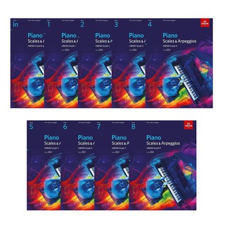 หนังสือสอบเสกลเปียโน ABRSM Piano Scales &amp; Arpeggios ปี 2021 เกรด Initial - เกรด 8