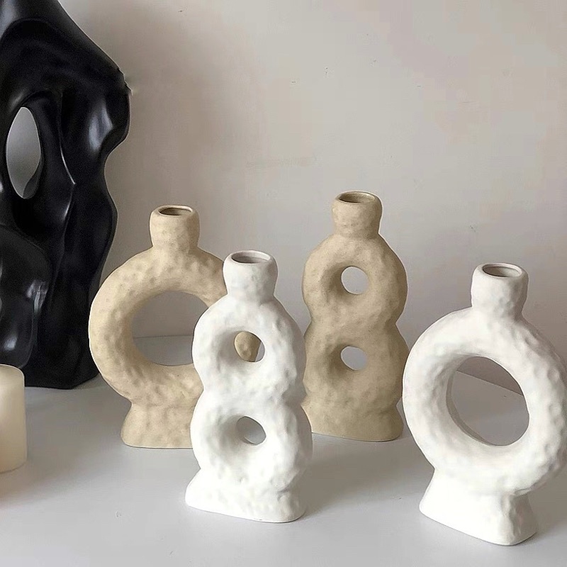 พร้อมส่ง แจกันเซรามิคตกแต่งบ้าน  แจกันมินิมอล