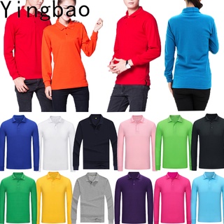 Yingbao เสื้อโปโลแขนยาวลําลอง ผ้าฝ้าย และโพลีเอสเตอร์ ขนาดใหญ่ คุณภาพสูง สําหรับผู้ชาย ไซซ์ S - 4XL