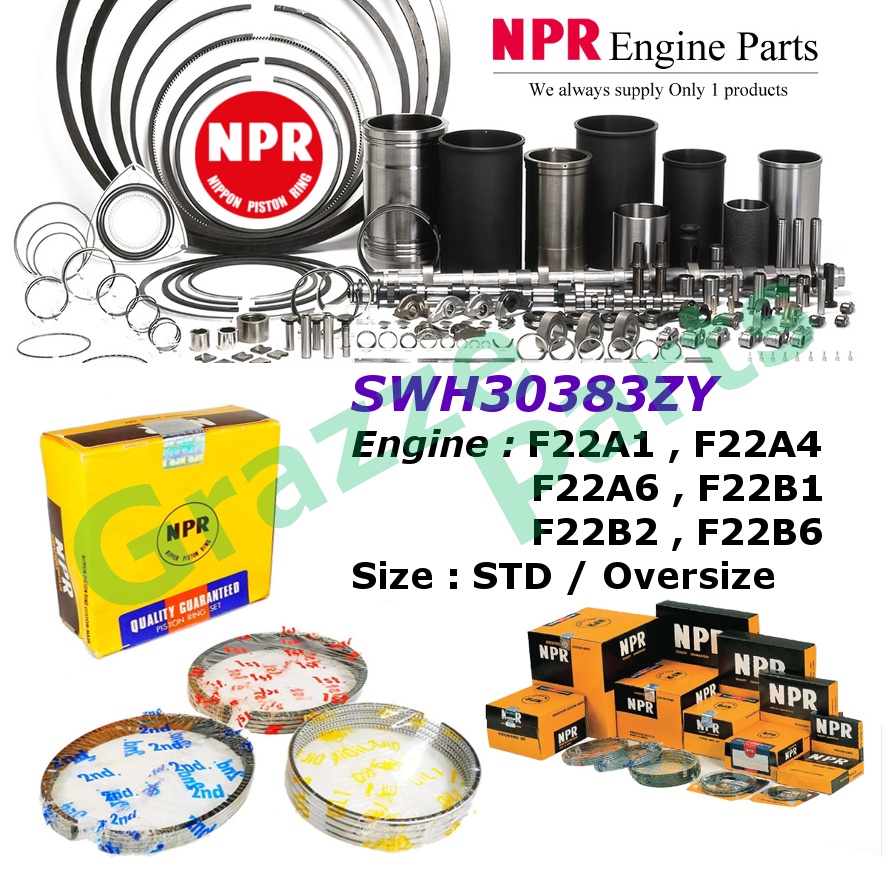 NPR ชุดแหวนลูกสูบ SWH3083ZY สําหรับ Honda Accord Prelude Odyssey SM4 2.0 F20A SV4 2.2 S84 F22B F22A 