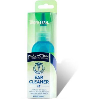 TropiClean Dual  Action Ear Cleaner ผลิตภัณฑ์ทำความสะอาดช่องหูสำหรับสัตว์เลี้ยง (MADE IN USA)