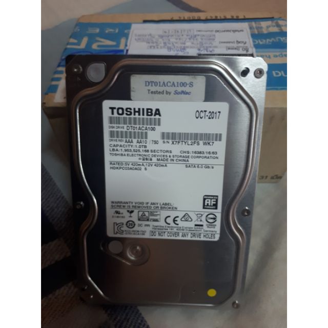 1 TB HDD (ฮาร์ดดิสก์) TOSHIBA DT01ACA 7200RPM SATA3 (DT01ACA100)