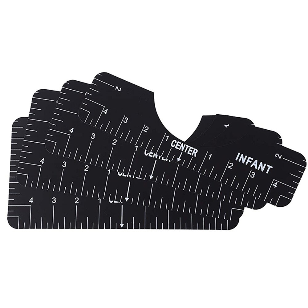 ไม้บรรทัดวัดจัดตําแหน่งเสื้อยืด 4 ชิ้น ต่อชุด