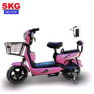 SKG จักรยานไฟฟ้า electric bike ล้อ14นิ้ว รุ่น SK-48v111 สีชมพู