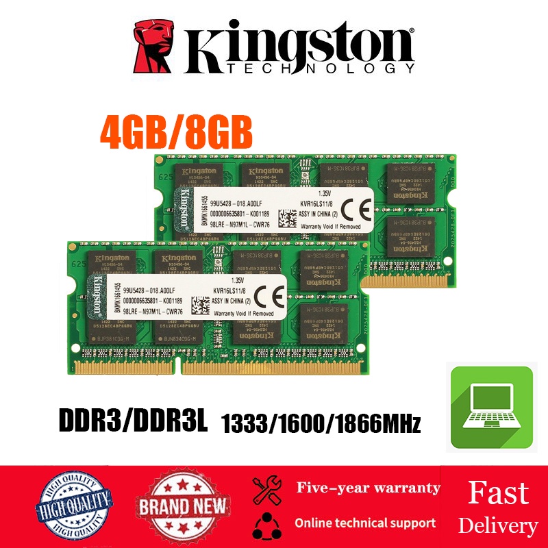 Notebook ram 4GB 8GB PC3-10600S DDR3 DDR3L PC3-12800 PC3L-14900 1333MHz 1600MHZ 1866MHZ SODIMM Laptop Memory Ram 5.0 PU8