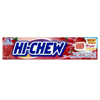 โมรินากะ ไฮ-ชิว สตรอเบอร์รี่ ลูกอมเคี้ยวหนึบ รสสตรอเบอร์รี่ 12 ชิ้น 57 กรัมMorinaga Hi-Chew Strawberry Flavor Chewy