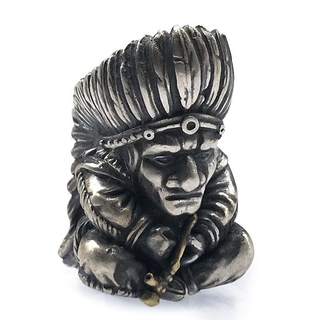 CNEDC Brass Indian Knife Pendant Copper Indian Chief Knife Paracord Beads Parachute Drop Pendant Bracelet Accessories